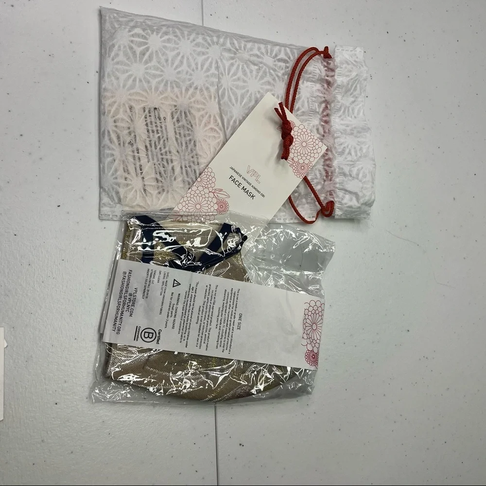 NWT VPL Japanese Vintage Kimono face mask